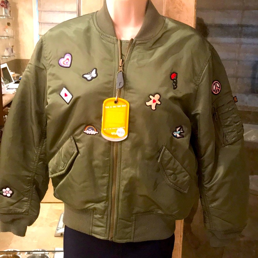 π₯HPπ₯BOMBER GREEN JACKET NWT - Picture 1 of 8